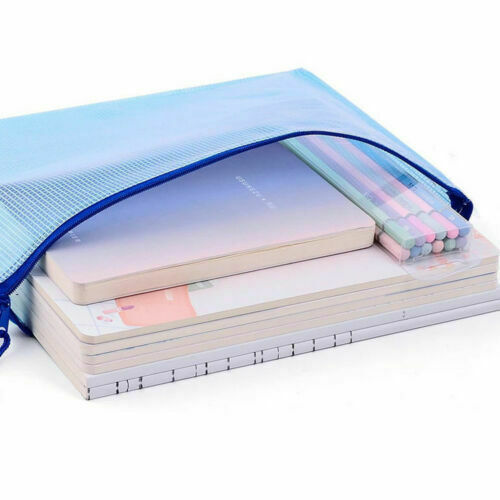 A5 Plastic Zip File Bags Storage Document Folder Protective Wallet Pocket