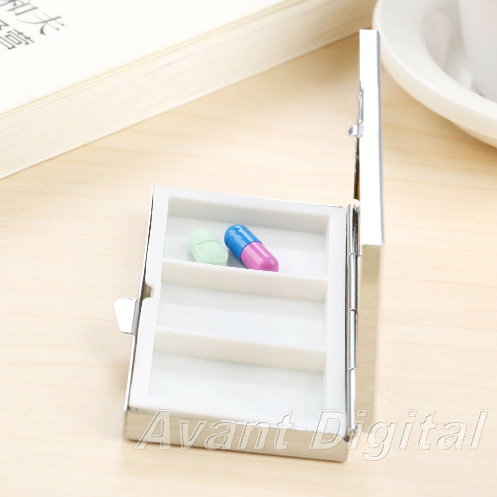 Portable Rectangle Pill Box Medicine Organizer Container Case 3 Slots Travel