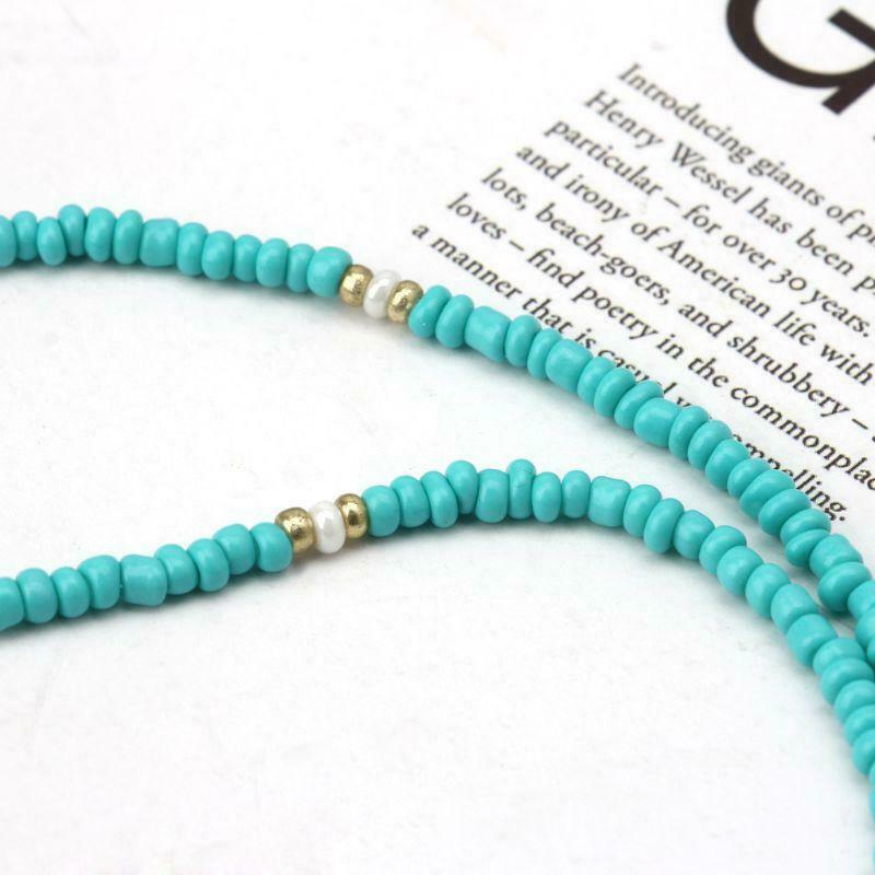 Bohemian Sea Necklace with Turquoise Beads and Shell Pendant Friendship Jewelry