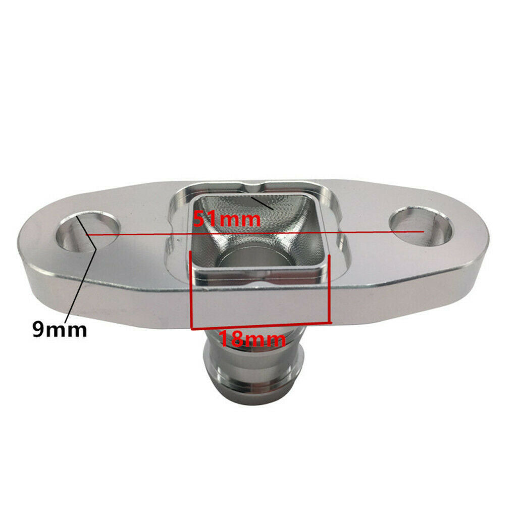 18mm Barb Garrett T3 T4 T04B Billet Aluminum Turbo Oil Drain Return Flange