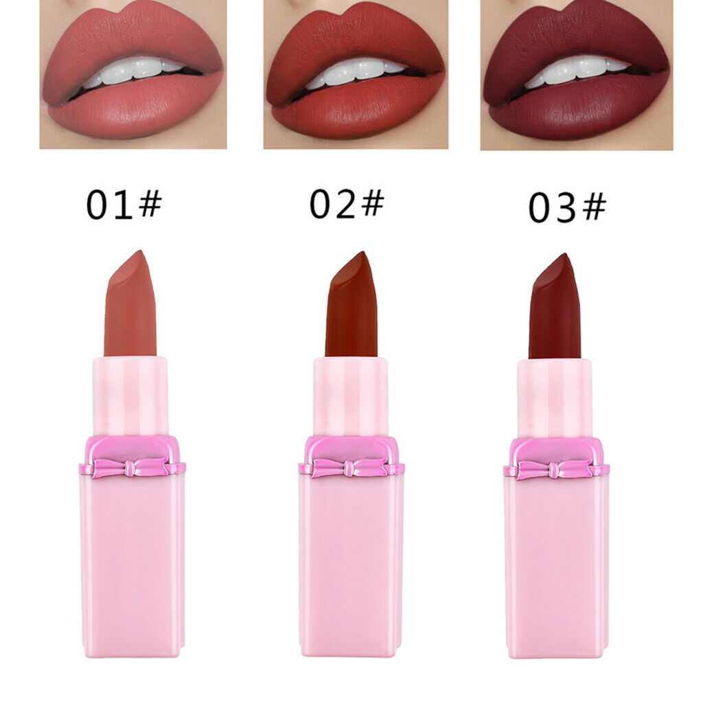 3 Pieces Matte Velvet Lip Stick Set Moisturizing Lipstick for Charming Lips