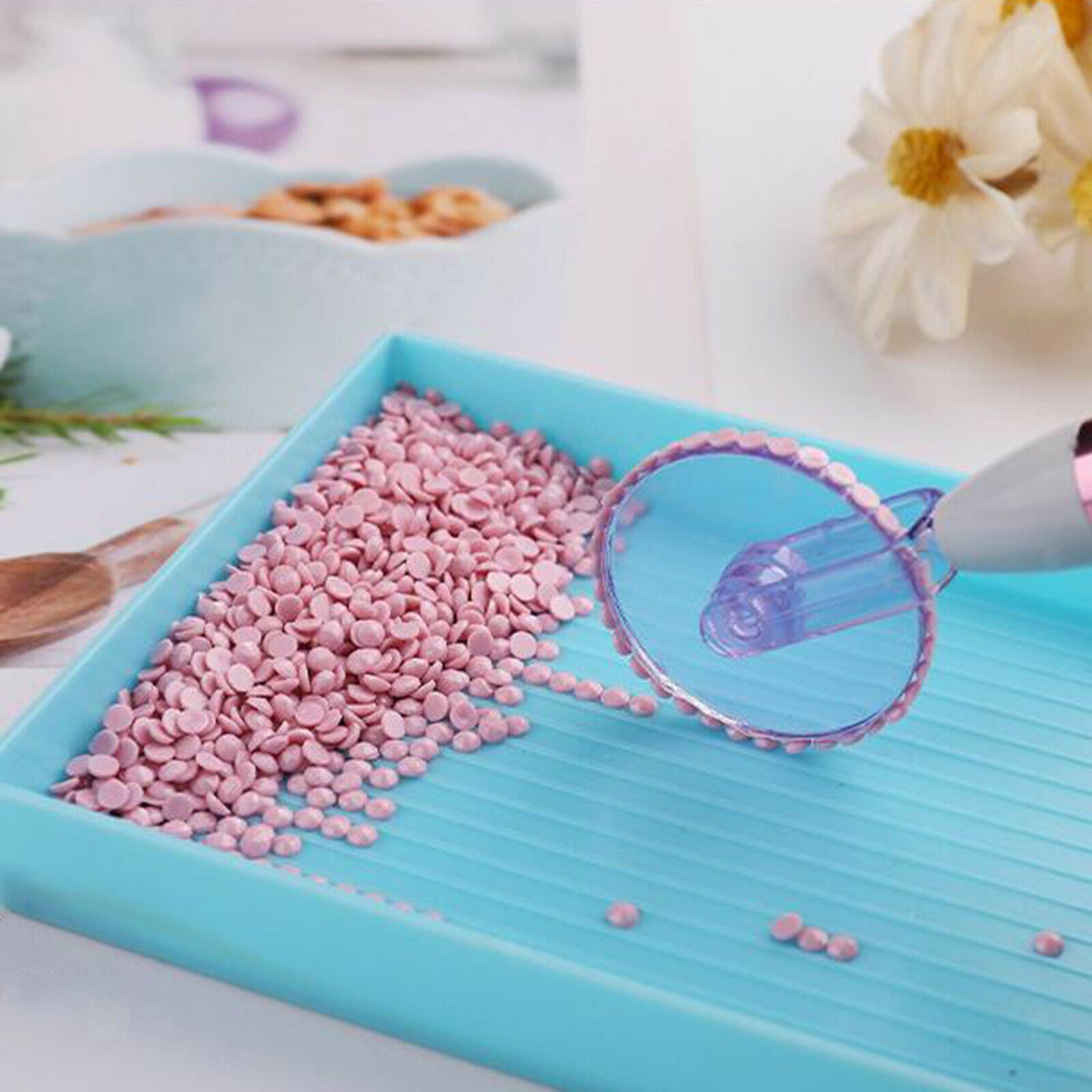 24x 5D Diamond Painting Pen DIY with 5 Drill Pen Heads Storage Tray Supplies