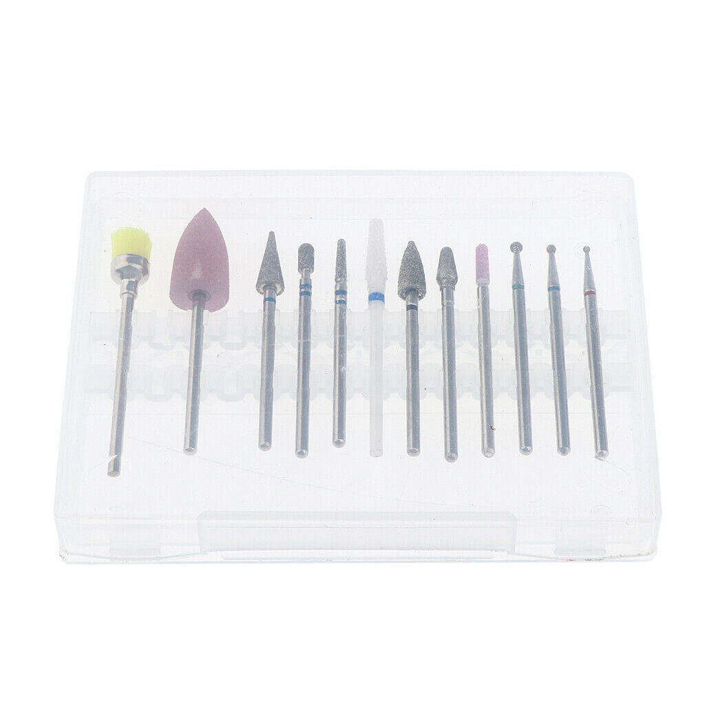 12pcs/set Cuticle Clean Nail Drill Bit File Polishing Electric Drill Bits 03