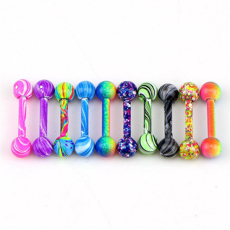 10 Pcs Stainless Steel Barbell Ear Stud Tragus Cartilage Helix Earrings Pierc SJ