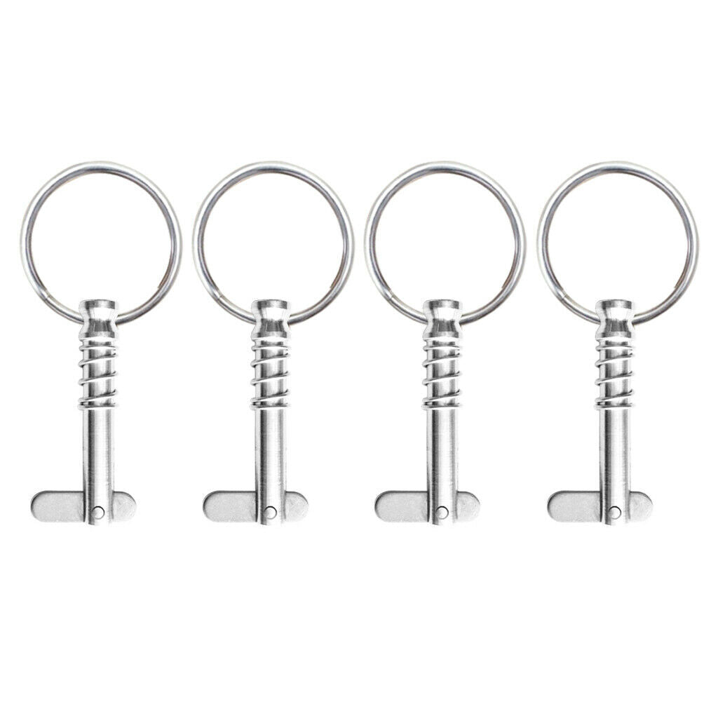 4 Packs 316 Stainless Steel Quick Release Pin 1/4" Boat Bimini Top Fitting