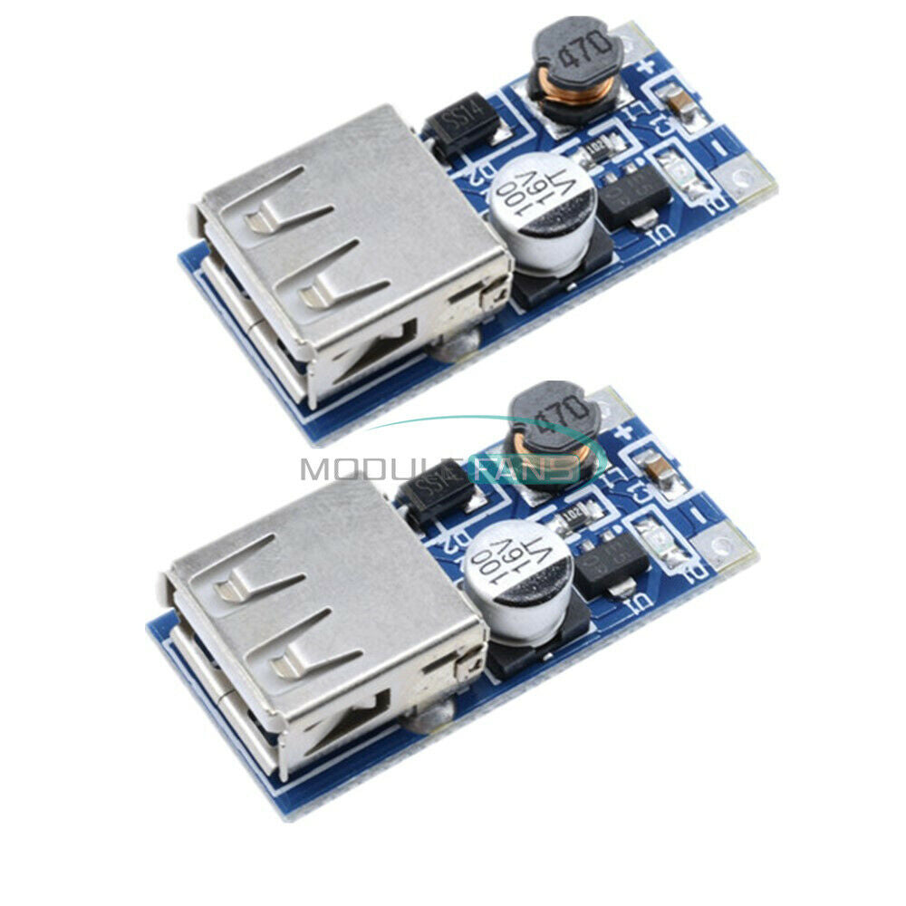 2PCS 0.9V-5V to 5V DC-DC Booster USB Mobile Step-up Power Supply Module