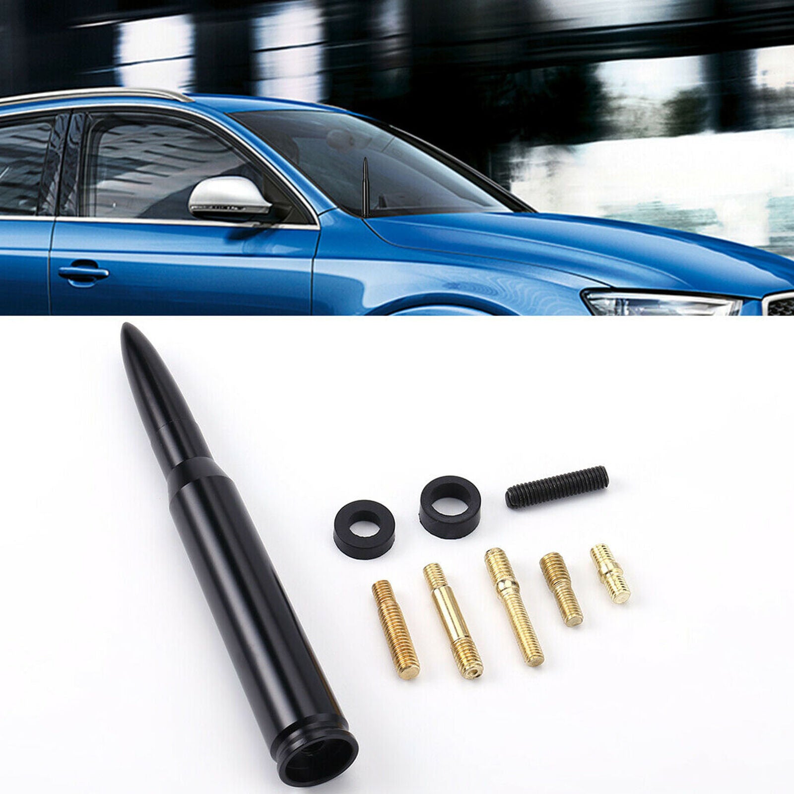 Bullet Antenna Mast BLACK 50 caliber for Dodge RAM 1500 2500 3500 2010-2019