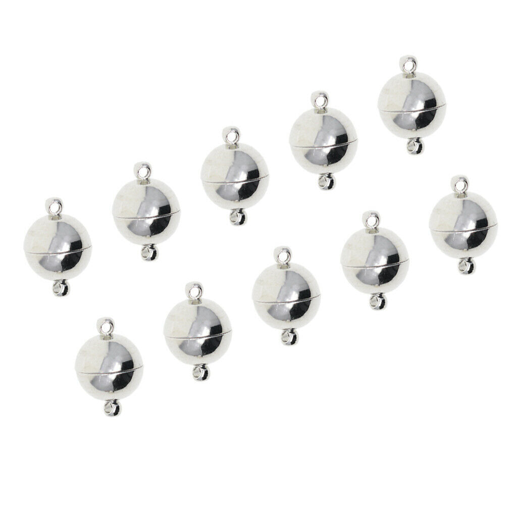 10Sets Smooth Round Ball Magnetic Clasp Closure Bracelet Necklace Connectors