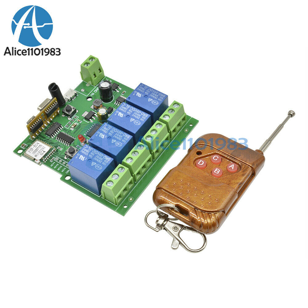 DC5V-32V 4 Channel  Wireless Wifi Relay Switch +433MHz Remote Control Smart Home