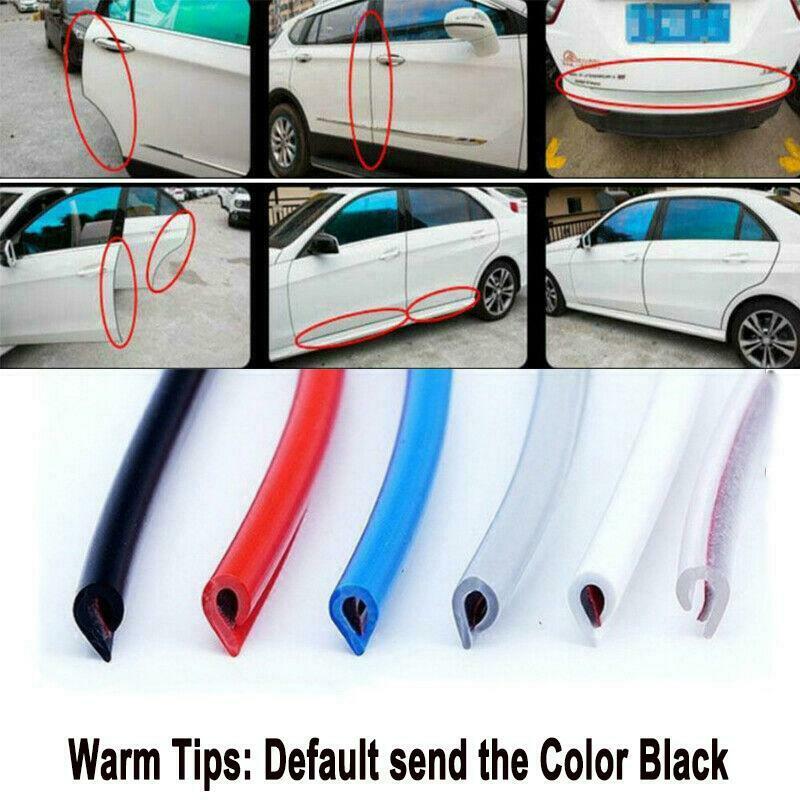 BLACK 5M Car Door Edge Protector Strips Moulding Trim Scratch Guard U Profile
