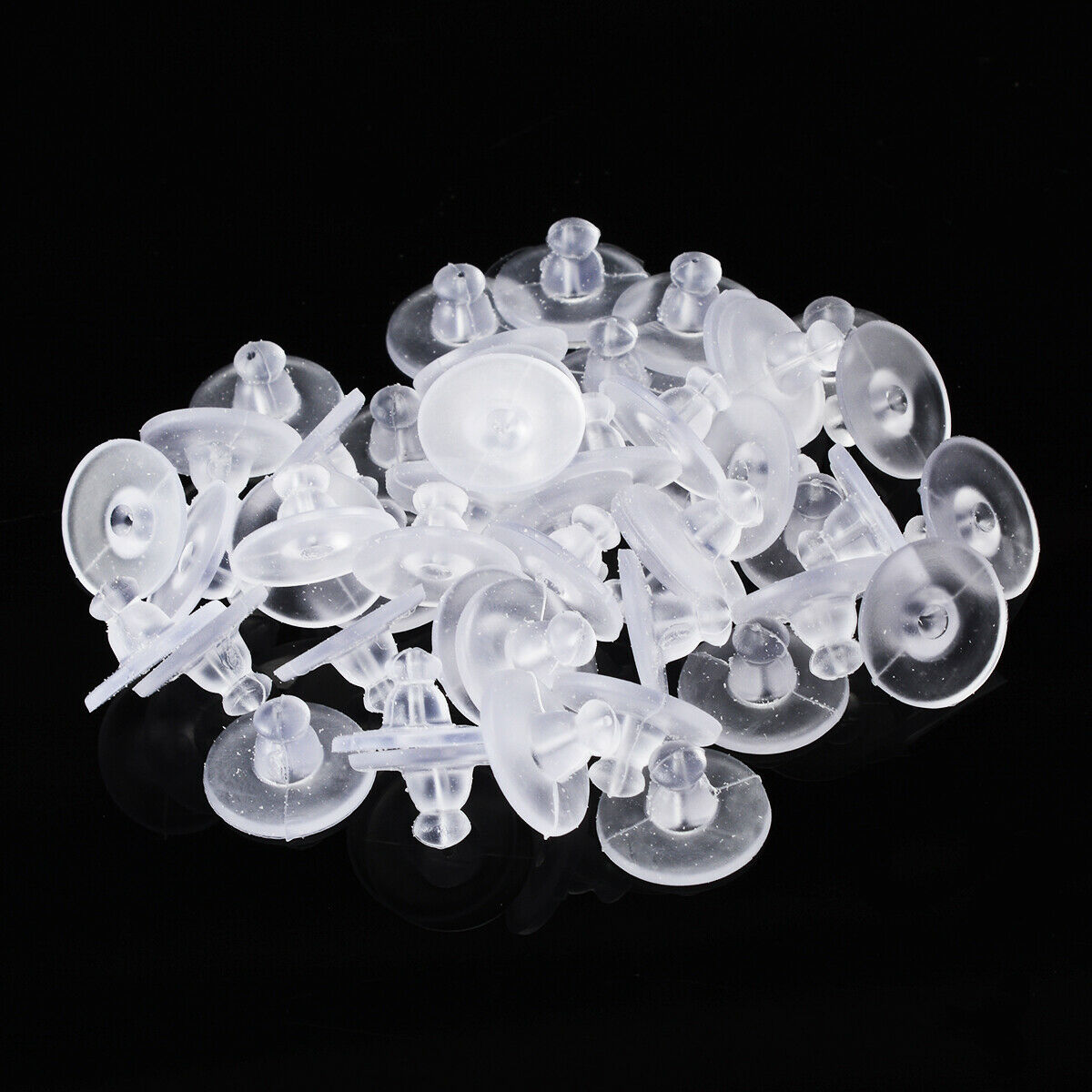 50pcs siliconeEarring Backs Plastic Soft Clear Silicone Ear Stoppers Stabilizers