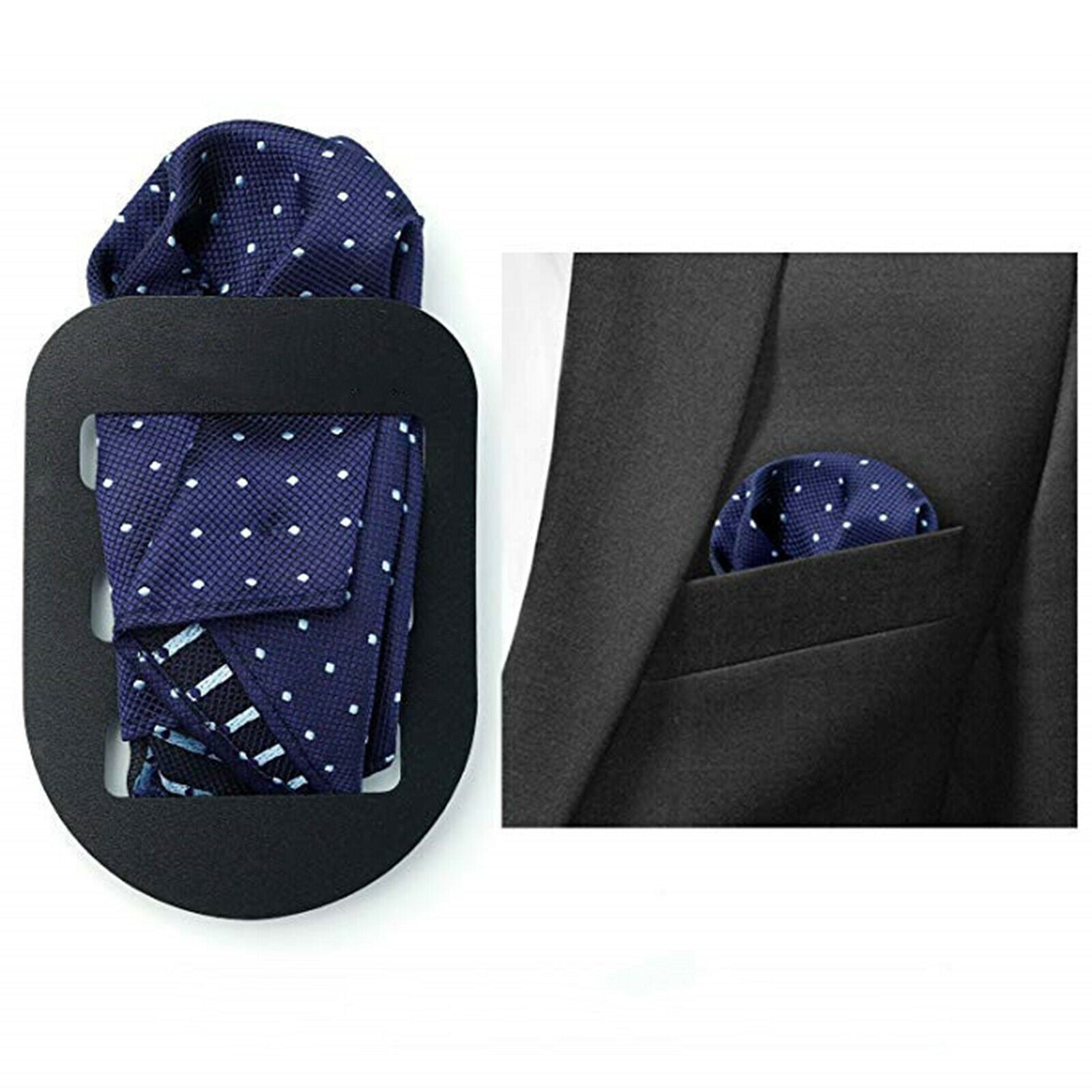 3x Pocket Square Holder Keeper Pocket Square Organizer Wedding Black 8x12cm