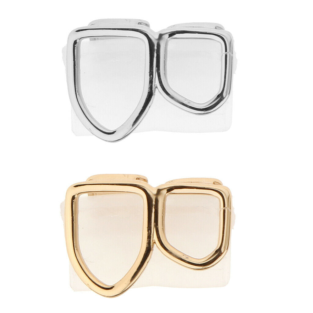 2 Set Open Face Grills Tooth Top & Bottom Teeth Hip Hop Grills for Women Men