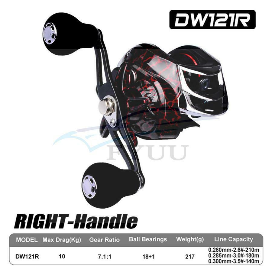 Fishing Baitcasting Reel 18 + 1BB 7.1:1 Gear Ratio Salt/Freshwater Right Hand