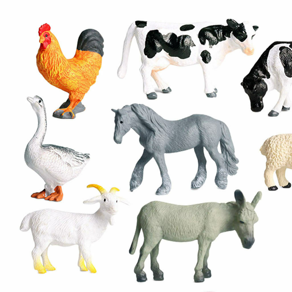 12pcs/set Farm Animals Figures, Realistic Simulation Jumbo Domestic Animal Toys