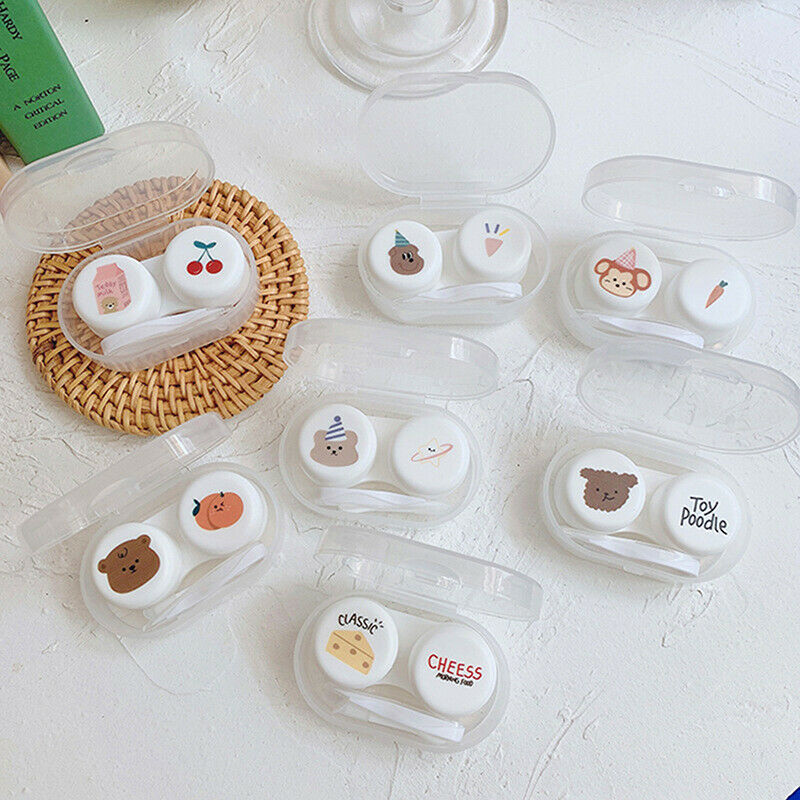 Cartoon Cute Cat Contact Lenses Tweezers Suction Stick Set Eyes Care Travel BDA