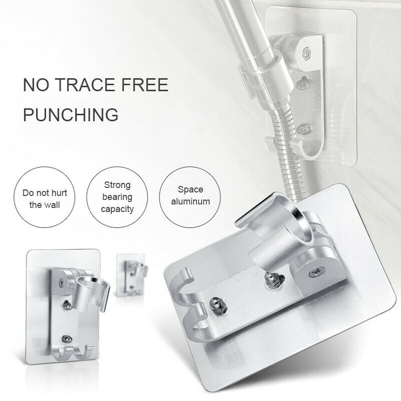 Wall Mounted Shower Head Stand Bracket Holder Adjustable Bathroom Shower Head-US