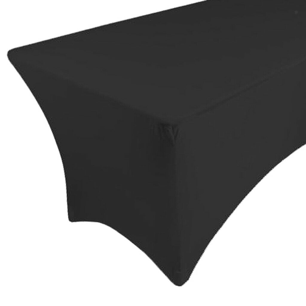 Fitted Polyester Tablecloth Rectangular Stretch Tablecloth Black