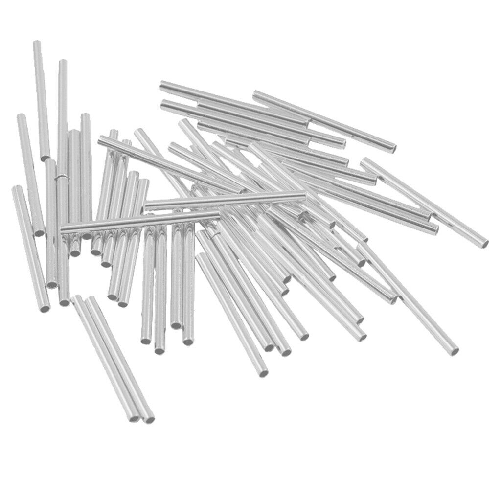 100 Lot Smooth Metal Long Tube Spacer Beads