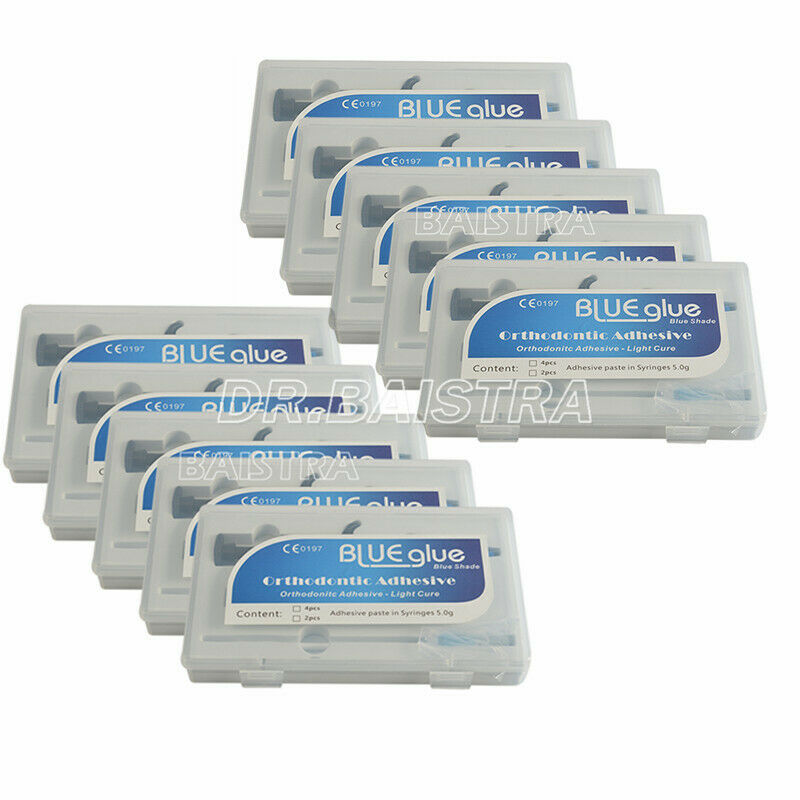 10X Dental Adhesive Light Cure Band Cement Blue Glue Kit for Orthodontic Bracket
