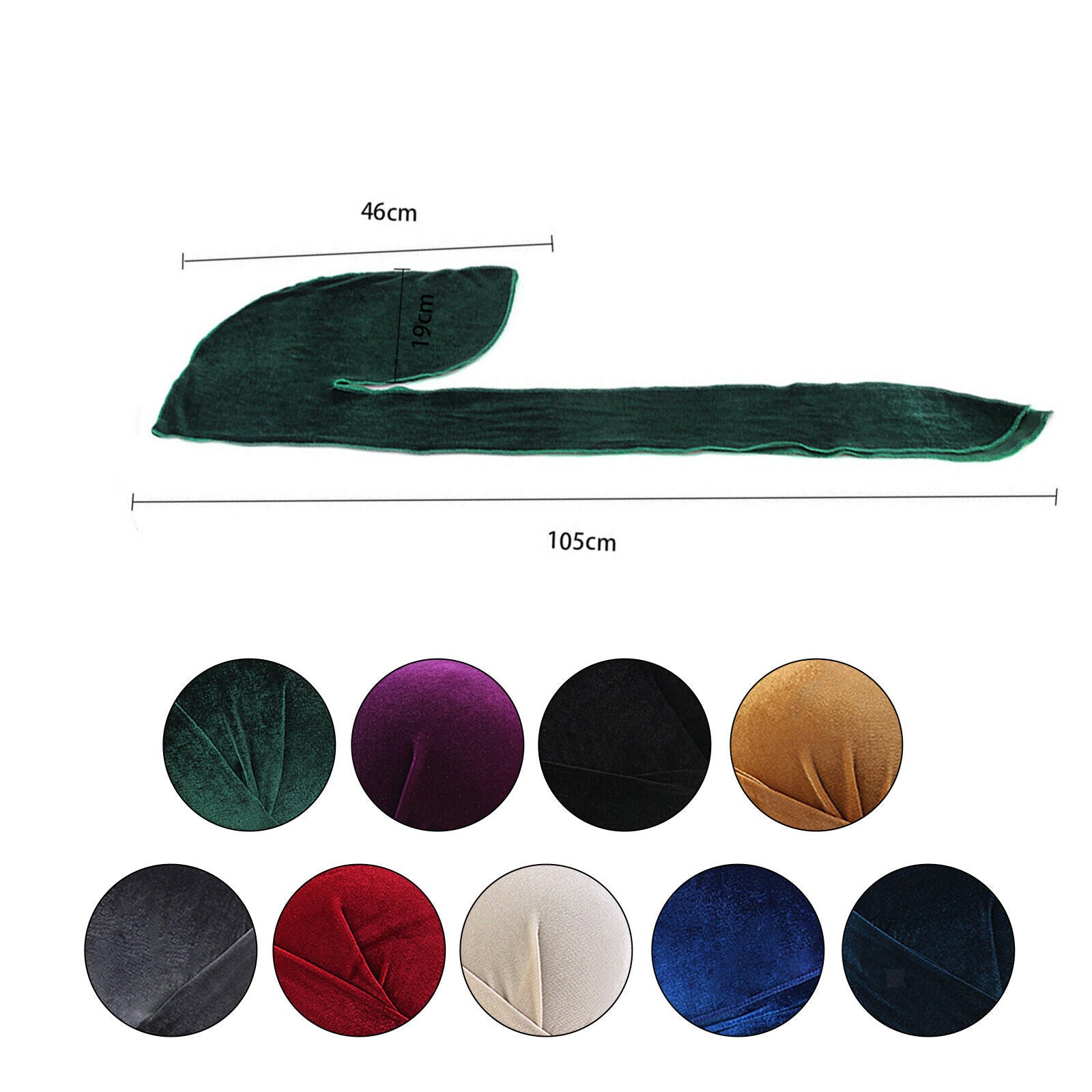 Unisex Fashion Velvet Bandana Hats Long Tail Headwraps Headwear Beanie Hats
