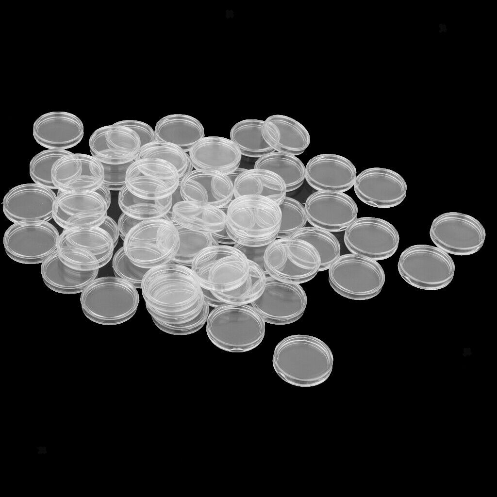 100pcs Transparent 27mm Coin Capsules Penny Coin Storage Box Case Holder