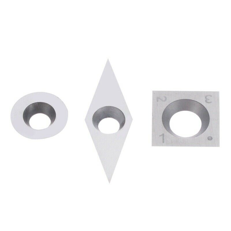 3Pcs Tungsten Carbide Inserts Cutter Set for Wood Turning Working Lathe Tool WK6