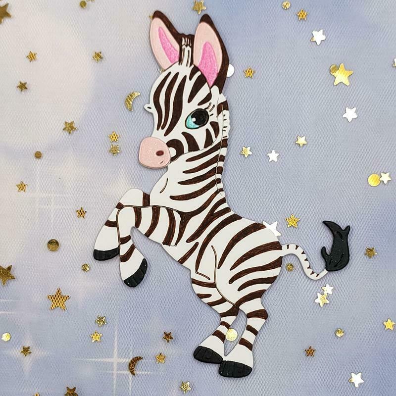 Cartoon Little Zebra Carbon Steel Cutting Dies DIY Scrapbooking Photo Album