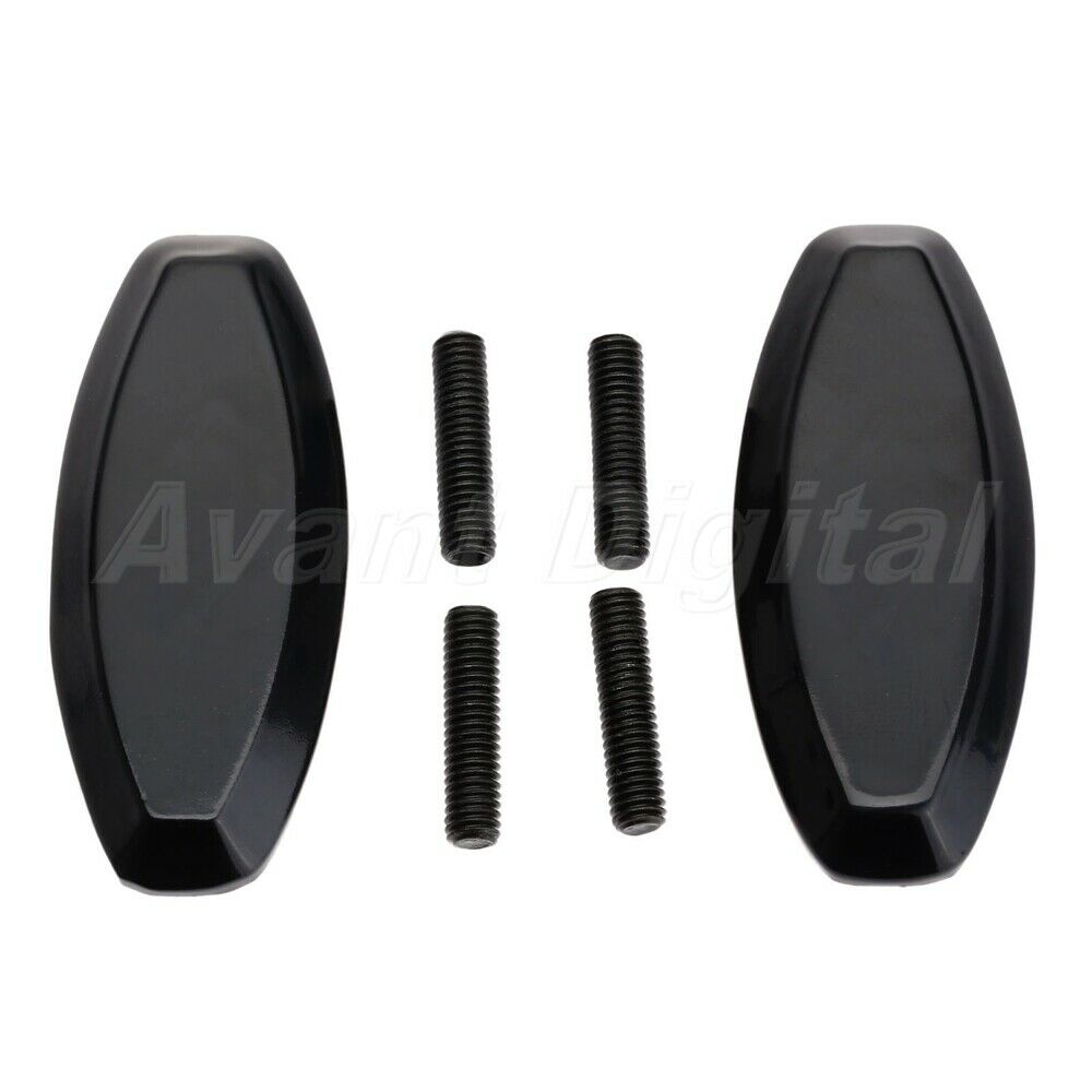 2Pcs Black Motorcycle Mirror Block Off Base Plates For Yamaha YZF-R1 1998 1999