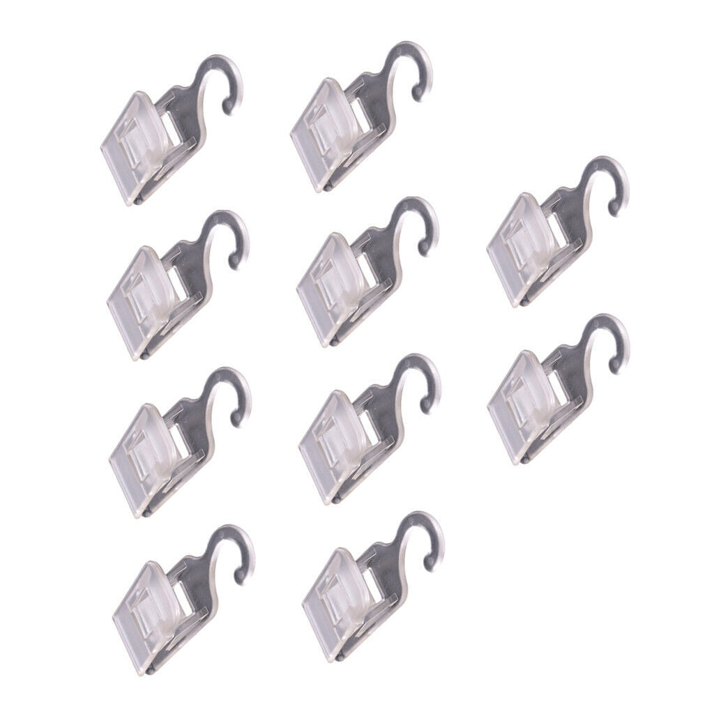 10 Pieces Utility Made of Clear Plastic Clip with Hooks for Sign , Clothes