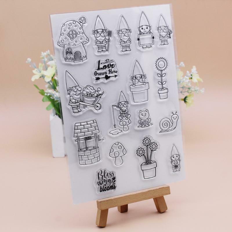 Happy Gnome Silicone Clear Seal Stamp DIY Scrapbook Embossing Photo Album Decor