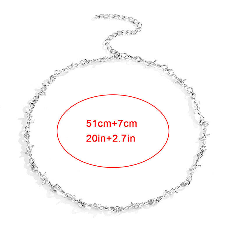 Punk Wire Brambles Necklace Hip-hop Hollow Out Chain Choker Necklace Jewe.l8