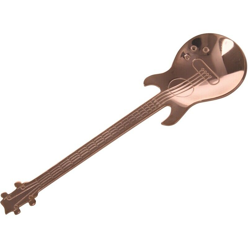 Set of 4 Guitar Shaped Stainless Steel Coffee Spoon Demitasse Spoons Dessert SU7