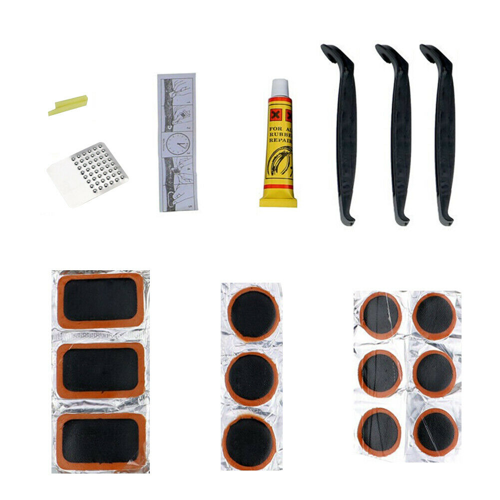 Portable Mountain Bike Tire Repair Tools Kit Patch Tyre Lever Glue Tool Set @