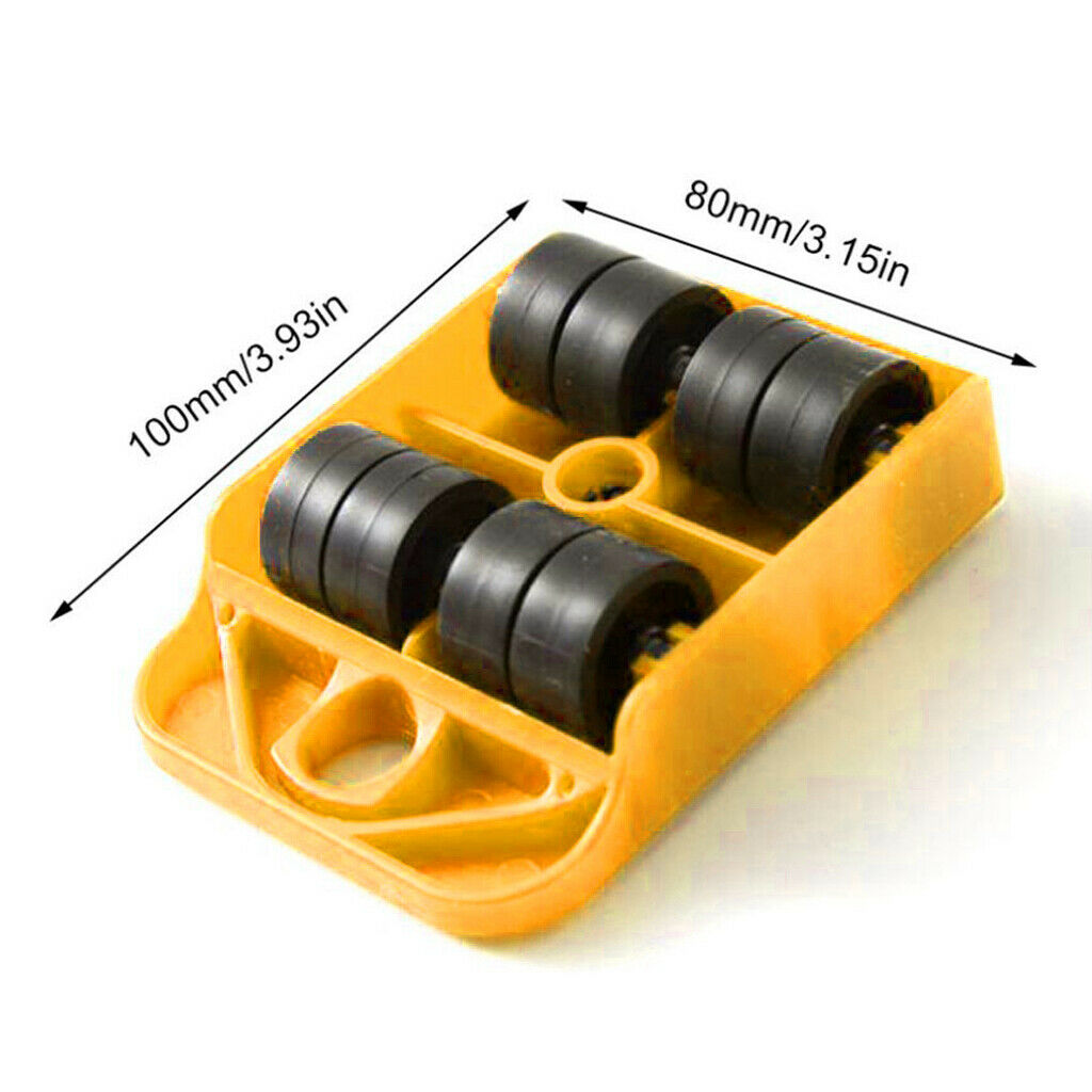 2pcs Moving Appliance Roller Furniture Lifter Rotatable Pads w/ 4 Slider