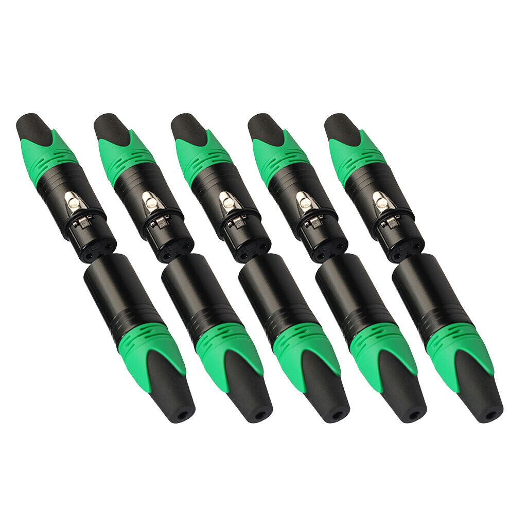 3 Pins XLR Connector Microphone Audio Cable Adapter DIY Accessories Green