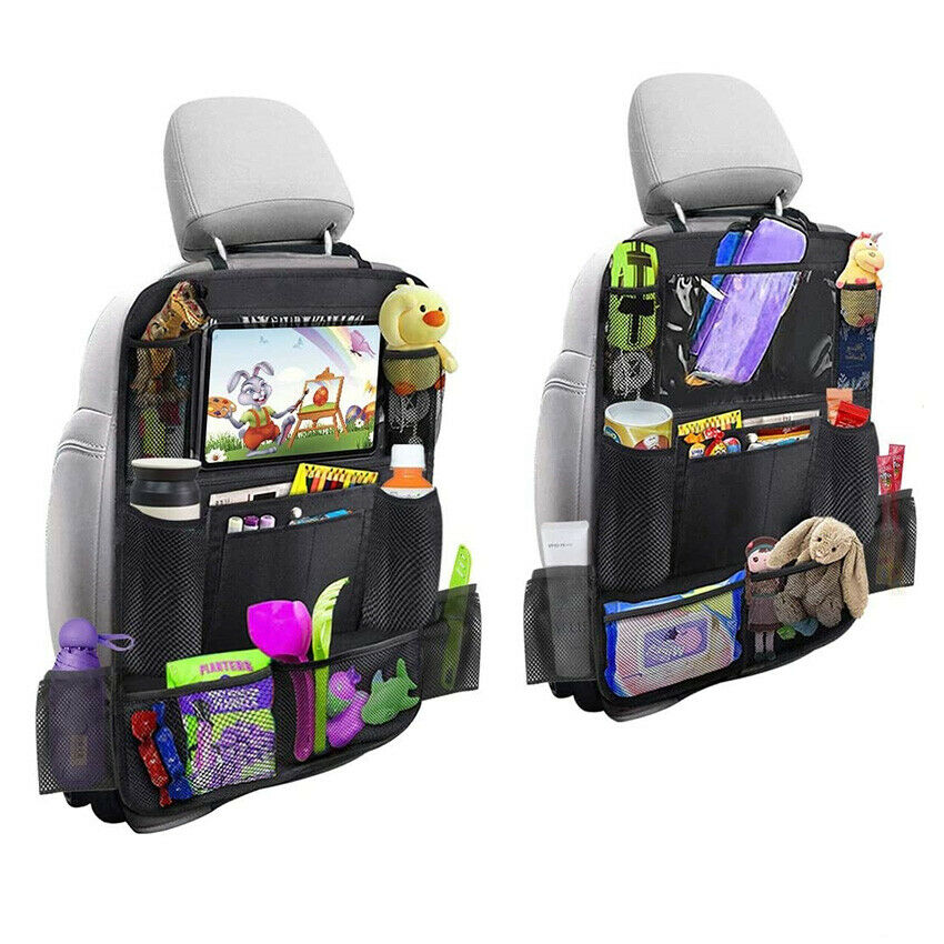 Car Back Seat Organizer With Phone Tablet Holder Touch Screen Pocket Storage