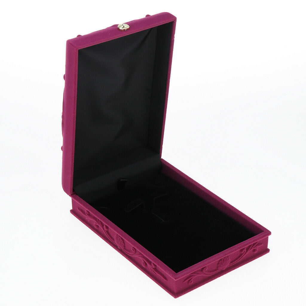 Embossed Velvet Jewelry Display Organizer Case Holder Storage Box Universal