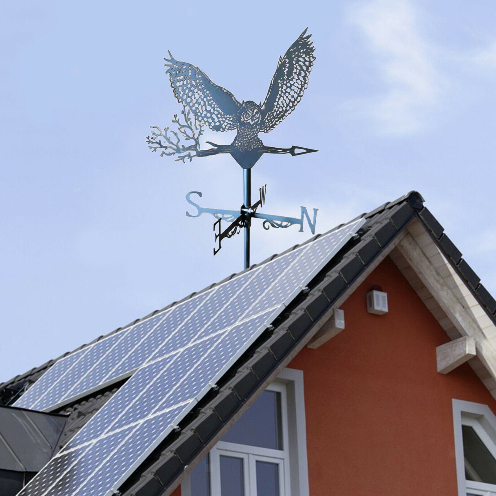 Iron Craft Weather Vane with Animal Windmills Decorative Garden Weathervane