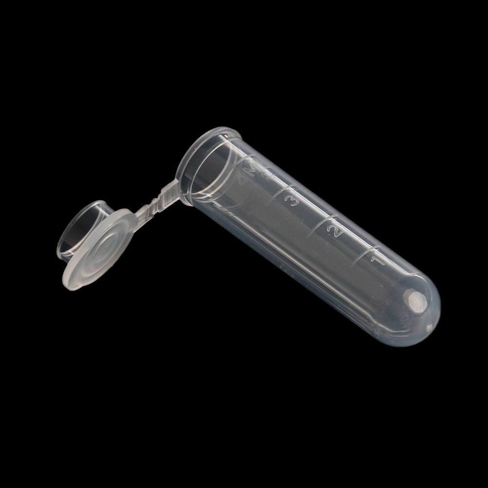 50Pcs 5ml Plastic Clear Centrifuge Tubes Cap Vials Sample Lab Container New