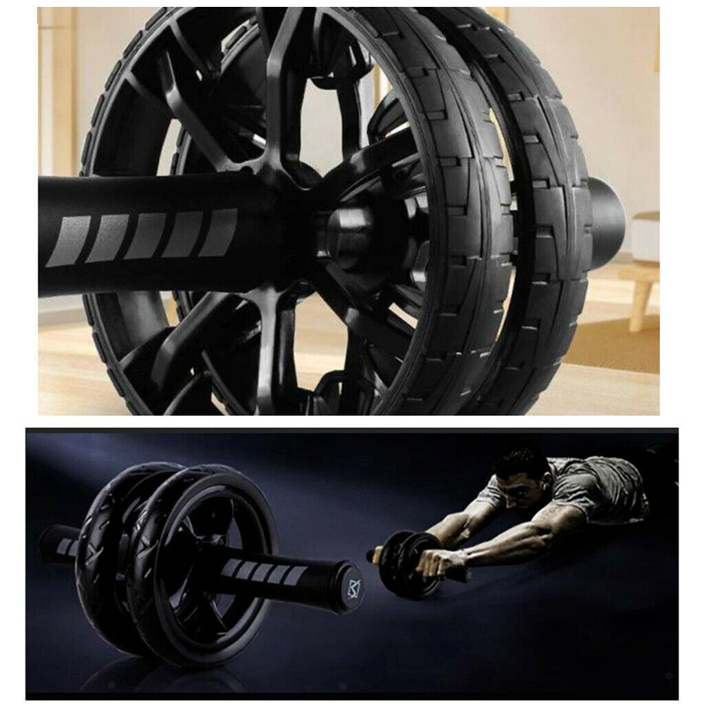 Premium Ab Dual Wheel Roller Trainer Knee Pad Muscle Exercise Home Core Gear