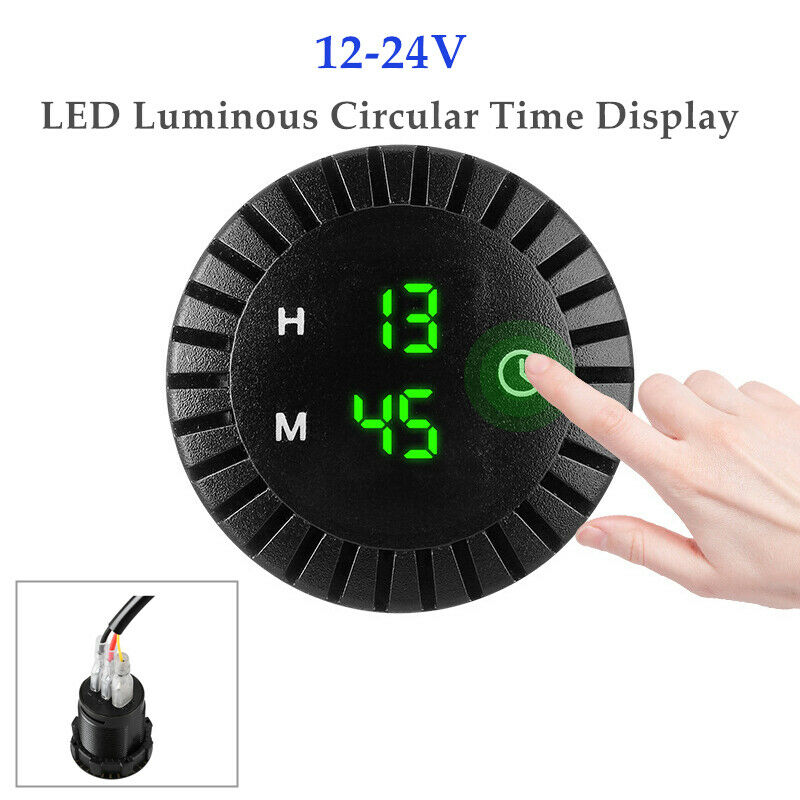 Gm Car Ship Clock Retrofit Led Luminous Round Time Display Suitable for 12-24V