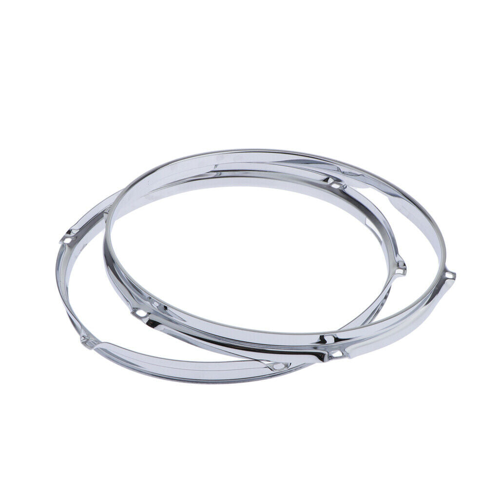 Heavy Duty 12 Inch 6 Lug Snare Drum Hoop Rim Batter Hoop 1.2Mm (Pack of 2)