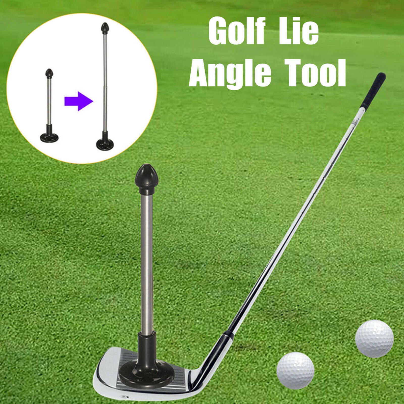 Adjustable Magnetic Golf Lie Angle Tool Face Aimer Alignment Training Aid Rod