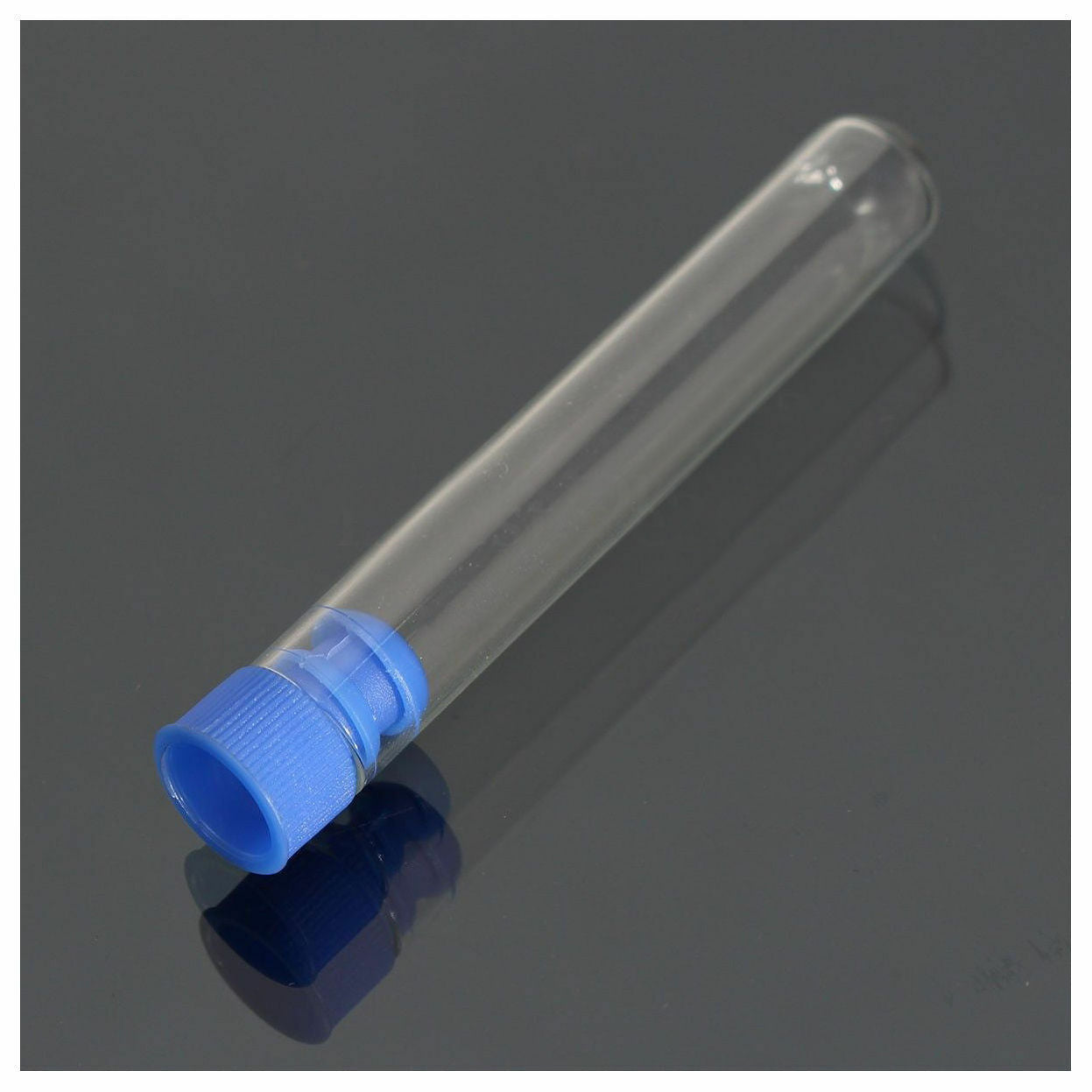 10× 12*75mm Plastic Test Tubes Rimless Pyrex & Push Caps Lab Clear