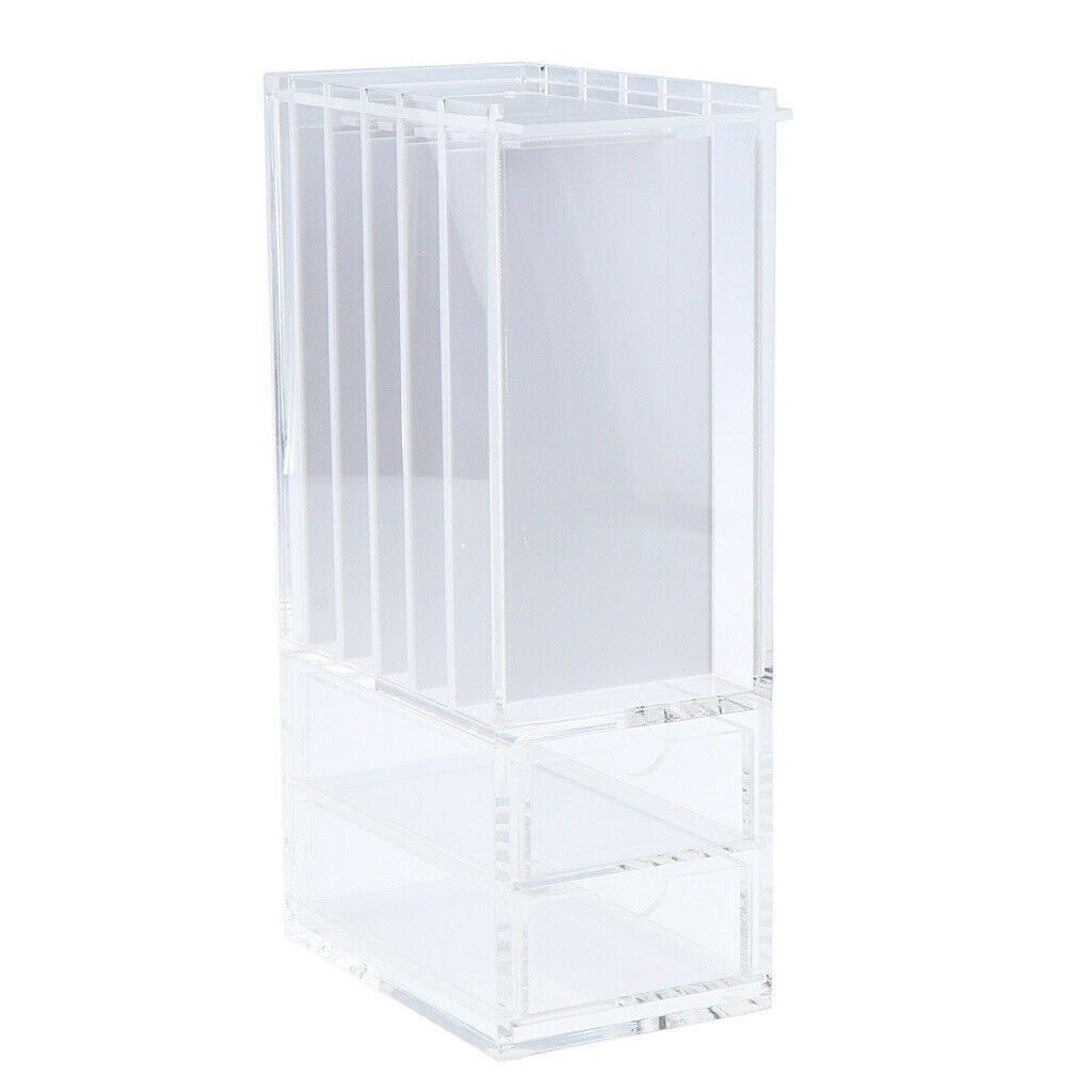 5x False Grafting Eyelashes Display Stand Rack Storage Case with 2 Drawers