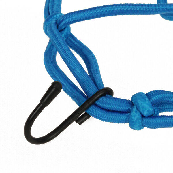 Royal Blue Bungee Motorcycle Helmet Cargo Net 6 Hooks Luggage Package Cargo Net