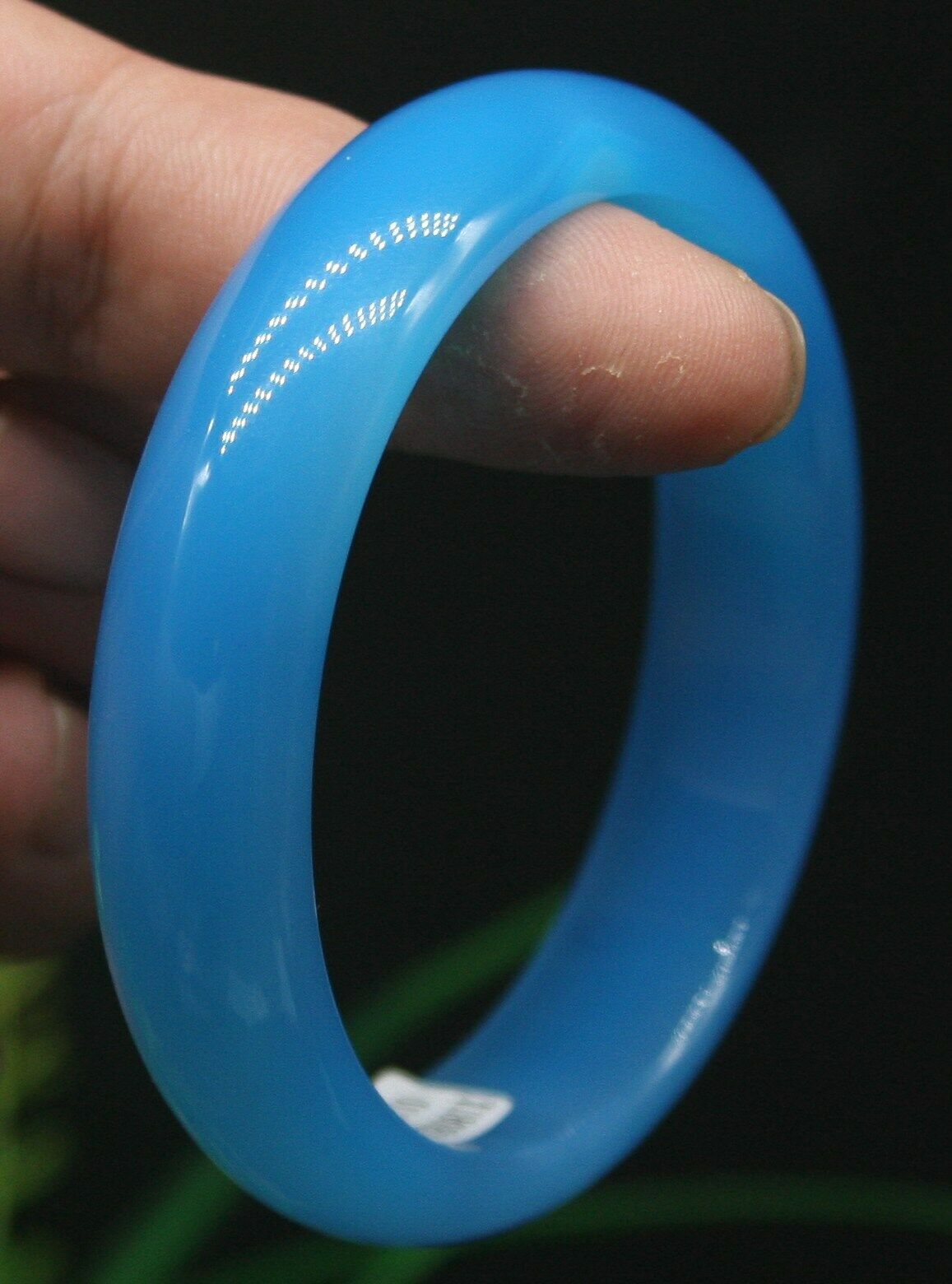 Optional 56-62 mm Certified Natural Agate Chalcedony Jade Bangle Blue Bracelet
