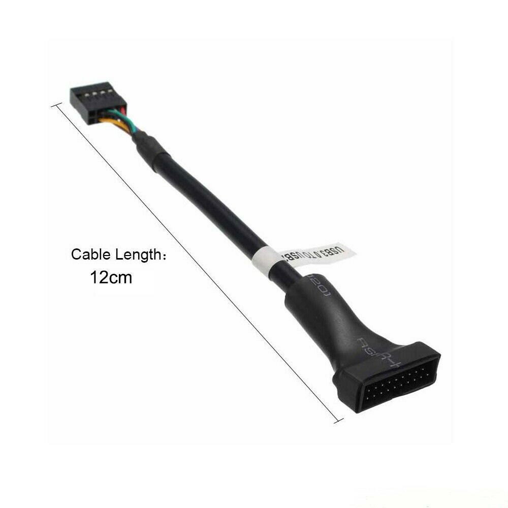 USB 3.0 20Pin Male to Motherboard USB 2.0 9Pin Female Converter Cable Adapter UK