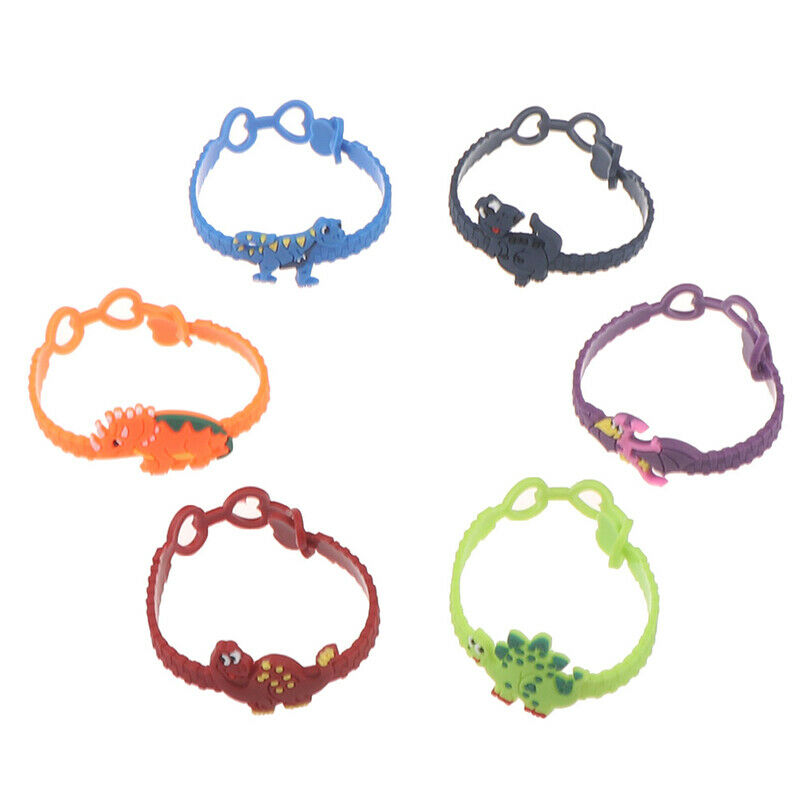 6pcs Mixed Dinosaur Party Bracelet Birthday Jungle Party Decorations Kids.l8